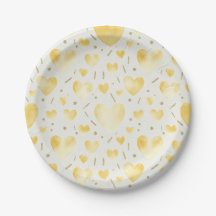Motif de cœur à l'aquarelle dorée lumineuse
