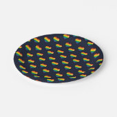 Assiettes En Carton Motif de coeur Rainbow 8 Bit (Angle)