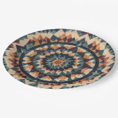 Assiettes En Carton Motif de courtepointe Kaleidoscope (Angle)
