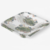 Assiettes En Carton Motif de crabe bleu (Angulaire)