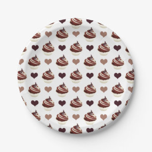Assiettes En Carton motif de cupcakes au chocolat