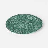 Assiettes En Carton Motif de défilement vert Sage (Angle)