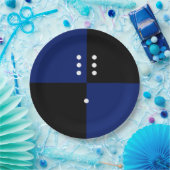Assiettes En Carton Motif de dés à pois bleu/noir (Fête)