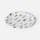 Assiettes En Carton Motif de descente d'hiver (Angle)
