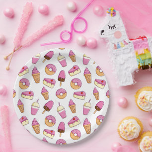 Assiettes En Carton Motif de dessert pour dent sucrée