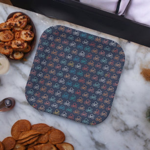 Assiettes En Carton Motif de dessin à vélo