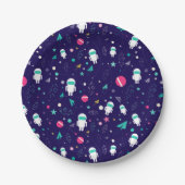 Assiettes En Carton Motif de dessin de l'astronaute spatial (Devant)