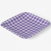 Assiettes En Carton Motif de diamants de Checker Violet (Angulaire)