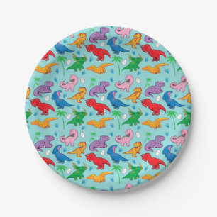 Assiettes En Carton Motif de dinosaure mignon