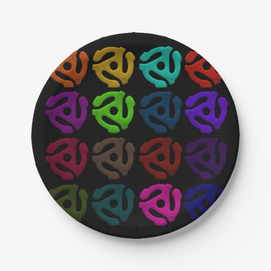 Assiettes En Carton motif de disque d'insertion de plastique vinyle (Devant)