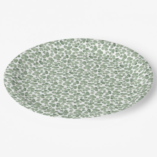 Assiettes En Carton Motif de fermeture Shamrock aquarelle (Angle)