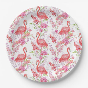 Assiettes En Carton Motif de fête flamant rose mignon