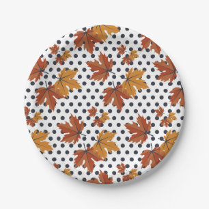 Assiettes En Carton Motif de feuille d'automne