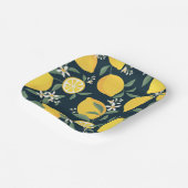 Assiettes En Carton Motif de feuille jaune citron (Angulaire)