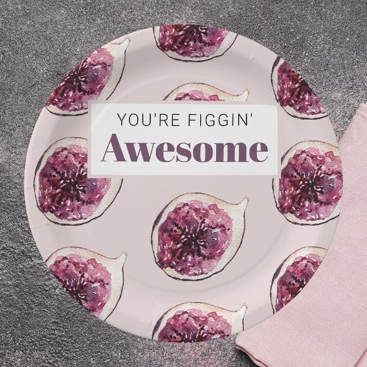 Assiettes En Carton Motif de Fig violet moderne & Vous êtes Figgin' Aw