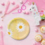 Assiettes En Carton Motif de fleur blanc (Fête)