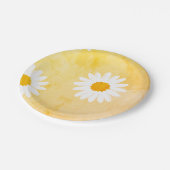 Assiettes En Carton Motif de fleur blanc (Angle)