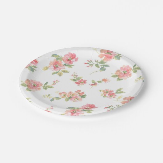 Assiettes En Carton Motif de fleurs (Angle)
