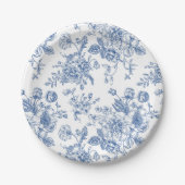 Assiettes En Carton Motif de fleurs bleues (Devant)