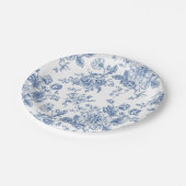 Assiettes En Carton Motif de fleurs bleues (Angle)