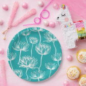 Assiettes En Carton Motif de fleurs Lotus (Fête)