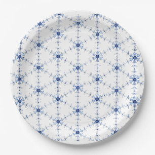 Assiettes En Carton Motif de flocon de diamant