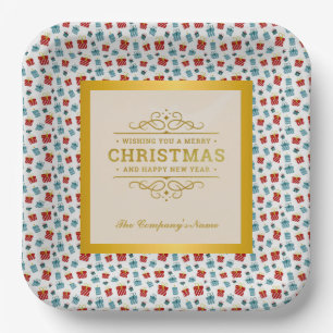 Assiettes En Carton Motif de fond pour cadeau de Noël et Nouvel An