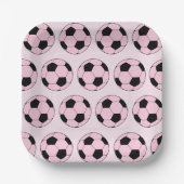 Assiettes En Carton Motif de football rose (Recto)