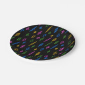 Assiettes En Carton Motif de foudre Retro Neon des années 80 (Angle)