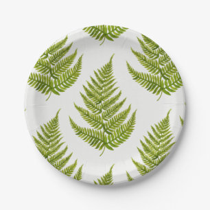 Assiettes En Carton Motif de fougère aquarelle