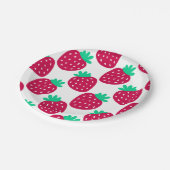 Assiettes En Carton Motif de fraise mini mignonne en rouge et vert (Angle)