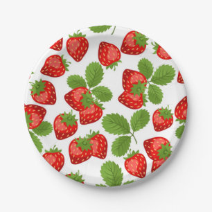 Assiettes En Carton Motif de fraises