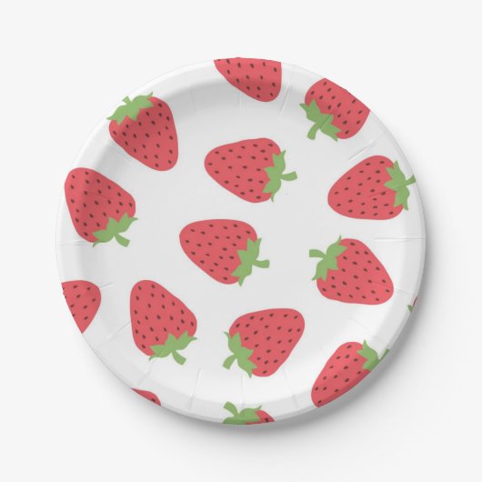 Assiettes En Carton Motif de fraises (Devant)