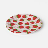 Assiettes En Carton Motif de fraises et de points rouges (Angle)