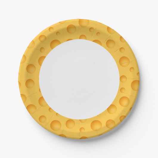 Assiettes En Carton Motif de fromage jaune (Devant)