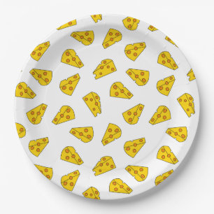 Assiettes En Carton Motif de fromage mou