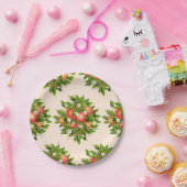 Assiettes En Carton Motif de fruits de pêche (Fête)