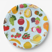 Assiettes En Carton Motif de fruits d'été coloré (Devant)