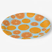 Assiettes En Carton Motif de fruits orange (Angle)