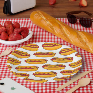 Assiettes En Carton Motif de hot-dog grillé