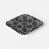 Assiettes En Carton Motif de Jacquard Alien noir et gris (Angulaire)