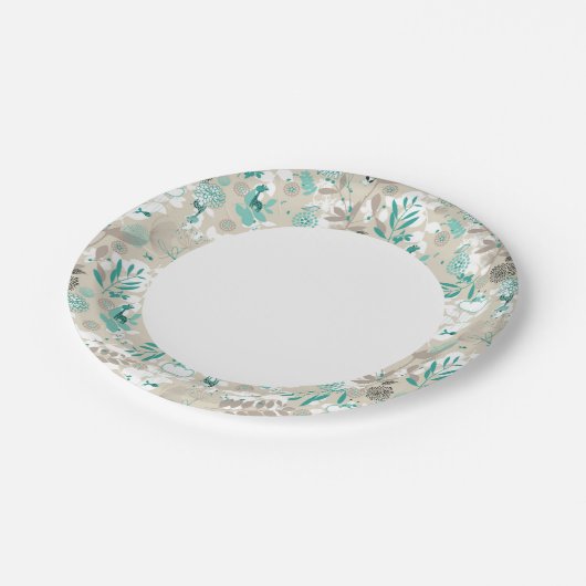 Assiettes En Carton Motif de jardin (Angle)