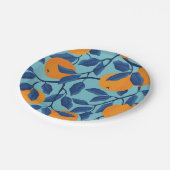 Assiettes En Carton Motif de la branche orange bleue (Angle)