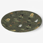 Assiettes En Carton Motif de la forêt hantée d'Halloween (Angle)