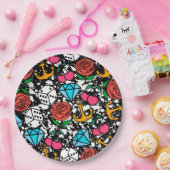 Assiettes En Carton Motif de la vieille école (Fête)