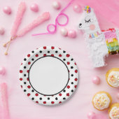 Assiettes En Carton Motif de ladybug rétro (Fête)