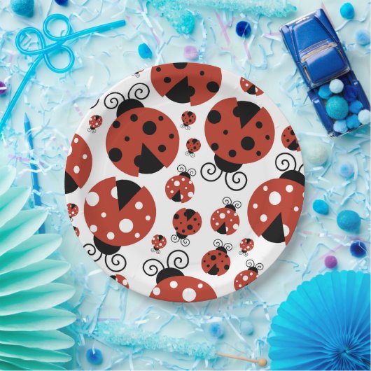 Assiettes En Carton Motif De Ladybugs, Mignons Ladybugs, Red Ladybugs (Fête)