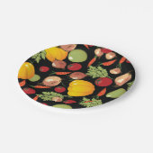 Assiettes En Carton Motif de légumes (Angle)