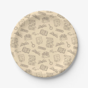 Assiettes En Carton Motif de livre