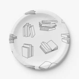 Assiettes En Carton Motif de livre